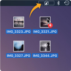 Move files to QuickShift by just drag and drop files to icon in status bar