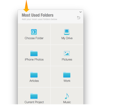 Move and copy files to your most used folders