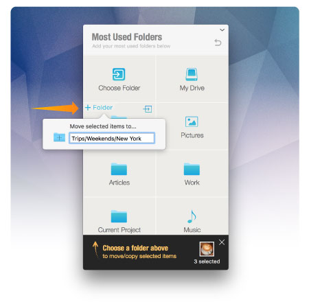 Create subfolders while moving and copying files