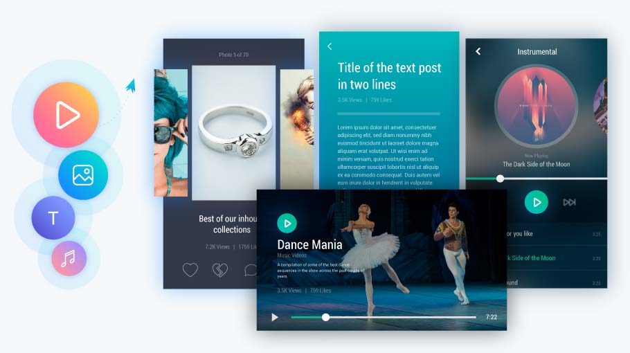 Jets is a media platform for a mix of content like photos, videos, text and music